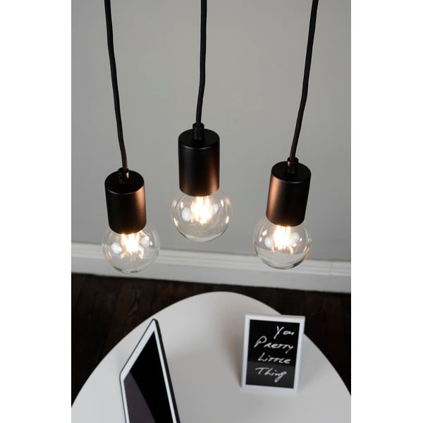 Černé závěsné svítidlo se 3 kabely Bulb Attack Cero Basic
