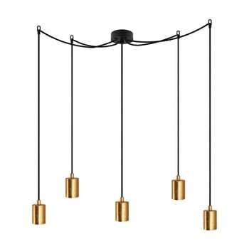Lustră cu 5 cabluri bulb attack cero, negru - auriu