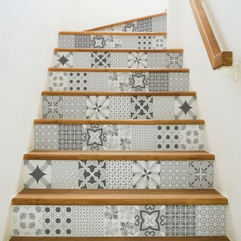 Set 2 autocolante pentru scări ambiance romantic, 15 x 105 cm