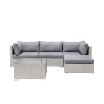 Set mobilier de grădină din ratan artificial monobeli neapolis, gri