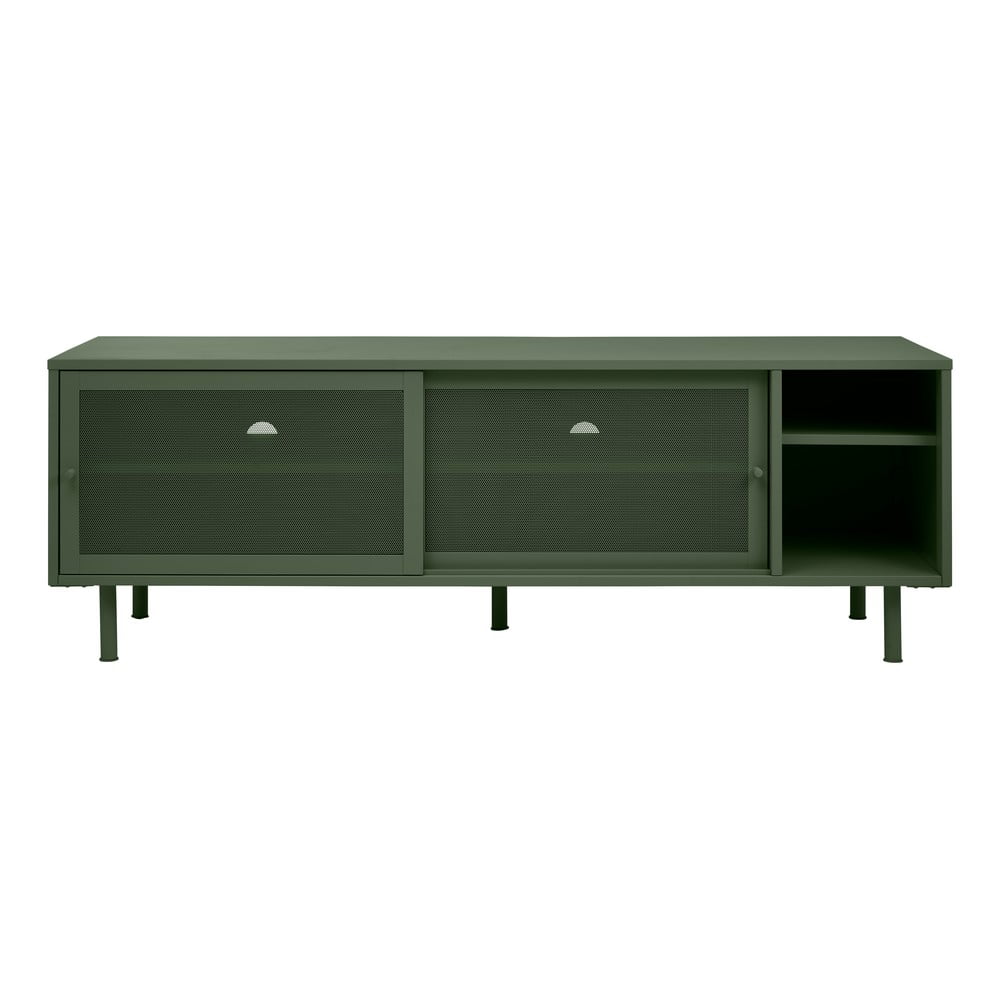 Tmavě zelený kovový TV stolek 160x55 cm Veep – Unique Furniture