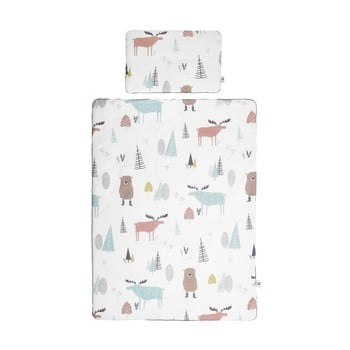 Set păturică matlasată din bumbac și pernă pentru copii bellamy in the wood, 100 x 135 cm