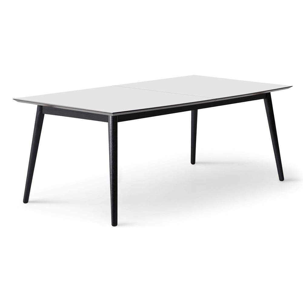 Bílo-černý rozkládací jídelní stůl s bílou deskou 100x210 cm Meza – Hammel Furniture