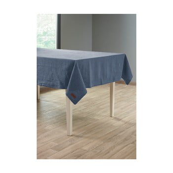 Față de masă cu adaos de in Tiseco Home Studio, 135 x 240 cm, albastru închis
