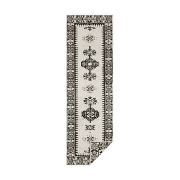 Covor reversibil bougari duque, 80 x 250 cm, negru-crem