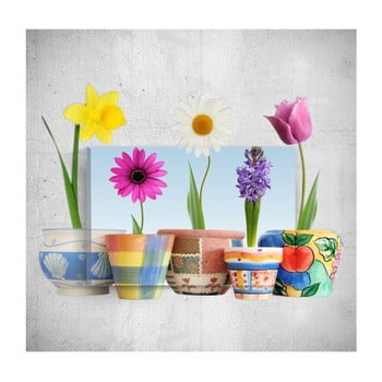 Tablou de perete 3d mosticx colourful flowers, 40 x 60 cm