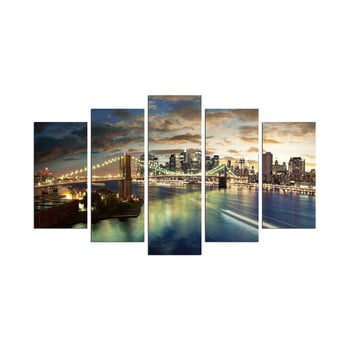Tablou din mai multe piese bridge nyc, 110 x 60 cm