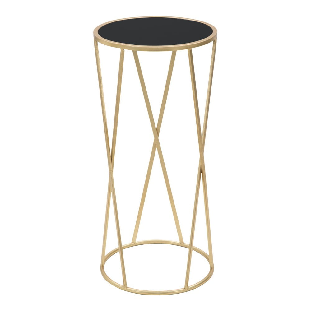 Odkládací stolek v černo-zlaté barvě Mauro Ferretti Glam Simple, výška 75 cm