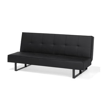Canapea extensibilă din piele ecologică monobeli sinthia, negru