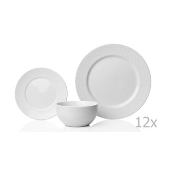 Set veselă sabichi hammered, alb, 12 buc.