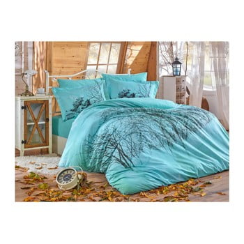 Lenjerie de pat cu cearşaf din bumbac poplin elvira, 200 x 220 cm