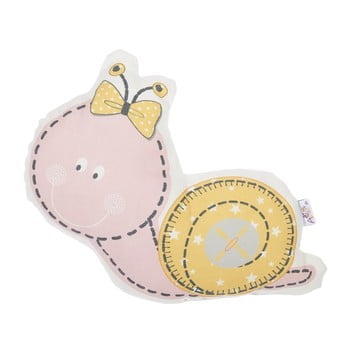 Pernă din amestec de bumbac pentru copii apolena pillow toy snail, 30 x 28 cm, roz
