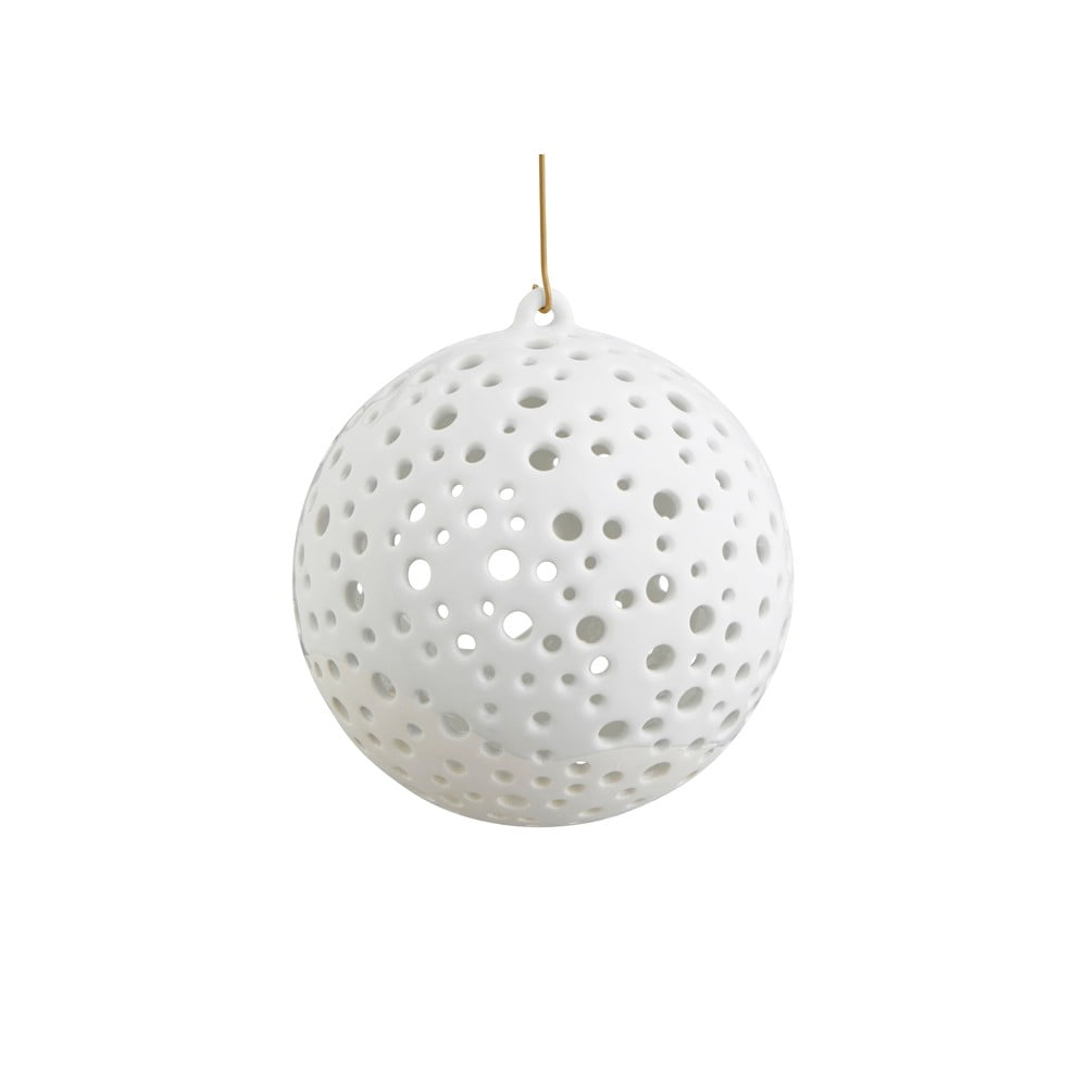 Bílý vánoční závěsný svícen z kostního porcelánu Kähler Design Nobili, ⌀ 12 cm