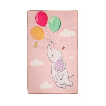 Covor antiderapant pentru copii chilai balloons, 140 x 190 cm, roz