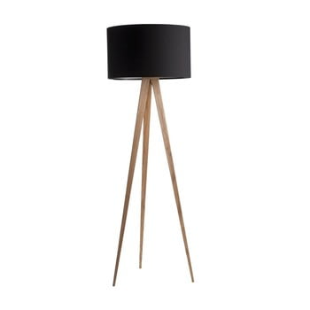 Lampadar tripod wood, picioare din lemn, negru