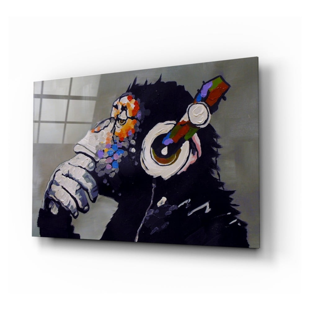 Skleněný obraz Insigne Thinking Monkey, 110 x 70 cm