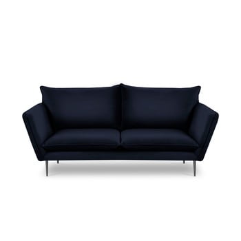 Canapea cu 3 locuri din catifea mazzini sofas acacia, lungime 205 cm, albastru închis