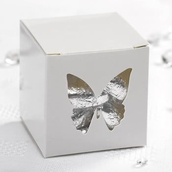 Set 10 cutii cadou pentru mărturii Neviti Butterfly, detalii argintii