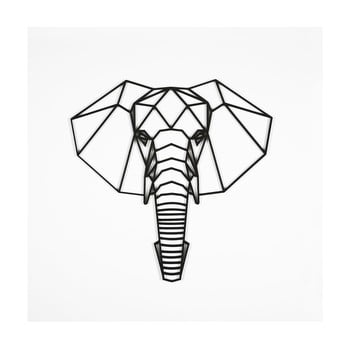 Decorațiune de perete elephant, 39 x 65 cm, negru