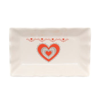 Bol pentru servire din ceramică Kasanova Heart, 21 x 13 cm