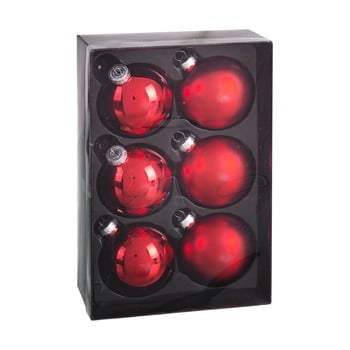 Set 6 decorațiuni de crăciun unimasa brightness, roșu