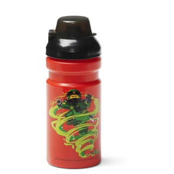 Sticlă pentru apă cu capac negru lego® iconic, 390 ml, roşu