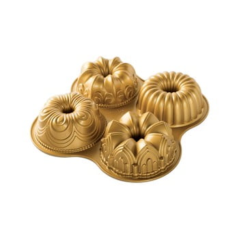 Formă pentru 4 mini brioșe nordic ware minimix, 2,1 l, auriu