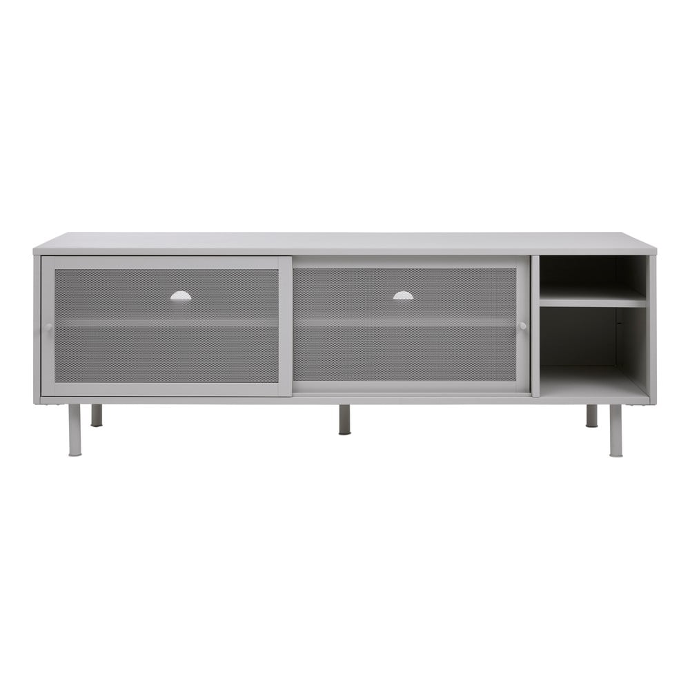 Bílý kovový TV stolek 160x55 cm Veep – Unique Furniture