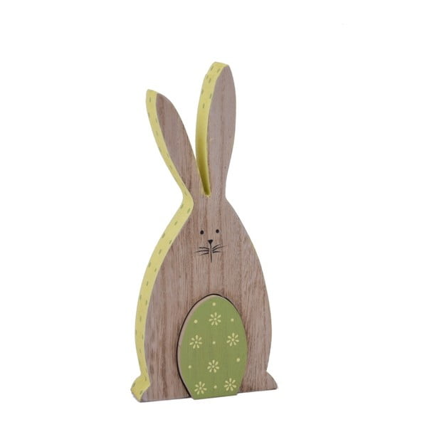 Dřevěná dekorace ve tvaru zajíčka Ego Dekor, 9,5 x 20 cm