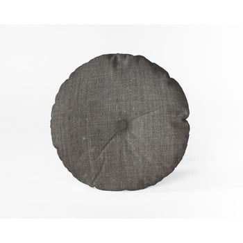 Pernă linen couture cojin redondo cool grey, ⌀ 45 cm, gri