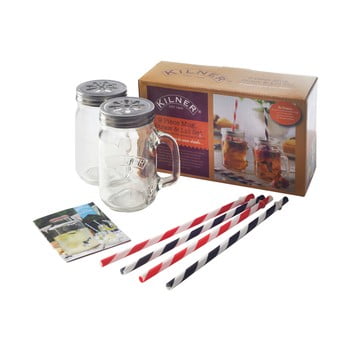 Set de borcane și paie pentru băut kilner