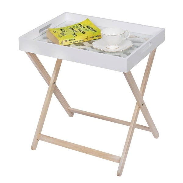 Bílý ručně vyráběný odkládací stolek Vivorum Bellagio