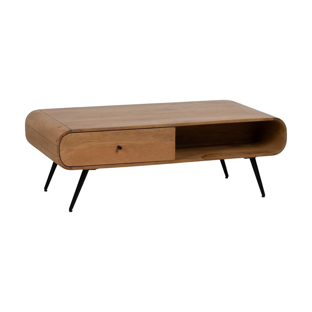 Konferenční stolek z masivu mindi v přírodní barvě 60x120 cm Mahón – Ixia
