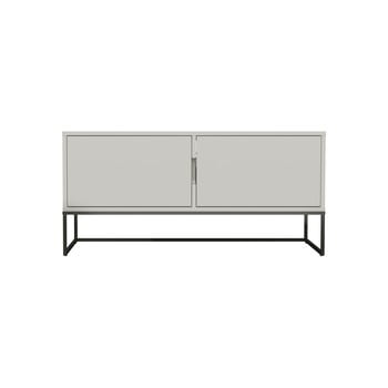 Masă tv cu picioare metalice și 2 uși tenzo lipp, lățime 118 cm, alb