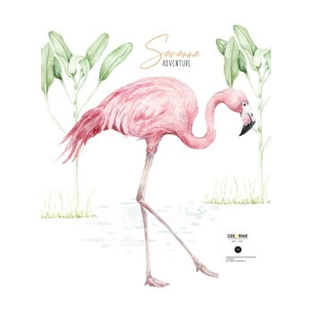Autocolant de perete dekornik, 52 x 56 cm, flamingo