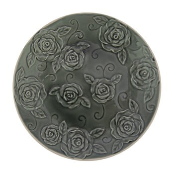 Farfurie decorativă antic line roses, ⌀ 25,5 cm, verde închis 