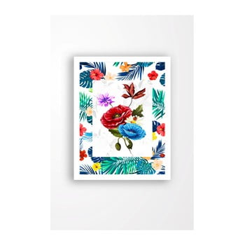 Tablou pe pânză în ramă albă tablo center tropic, 29 x 24 cm