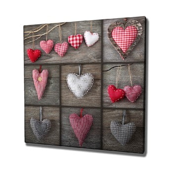Tablou pe pânză hearts, 45 x 45 cm