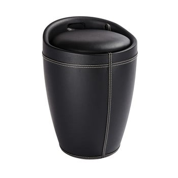 Coș de rufe taburet wenko linen look, 20 l, negru