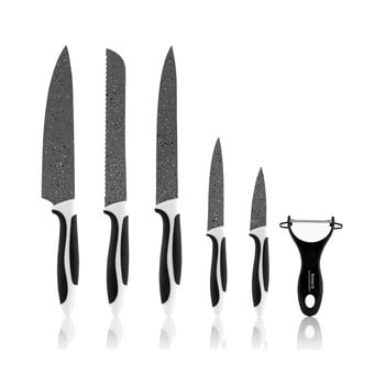 Set 5 cuțite din inox și curățător pentru legume innovagoods swiss q
