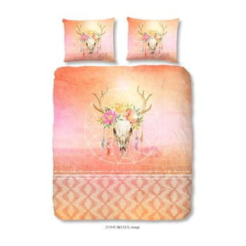 Lenjerie din bumbac pentru pat dublu good morning skully orange, 200 x 240 cm