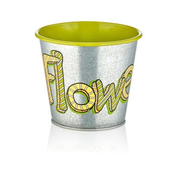 Vază metalică the mia flower, înălțime 11 cm, verde