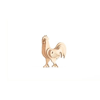 Puzzle din lemn 3D Kikkerland Rooster, cocoș