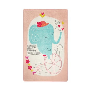 Covor antiderapant pentru copii chilai elephants bike 140 x 190 cm