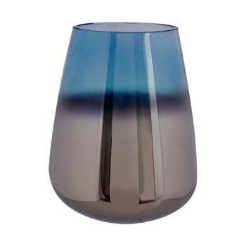 Vază din sticlă pt living oiled, înălțime 23 cm, albastru
