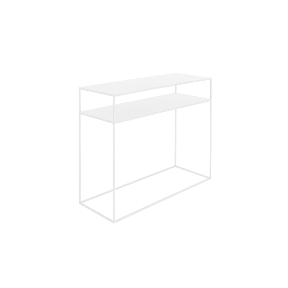 Bílý konzolový kovový stůl s policí Custom Form Tensio, 100 x 35 cm