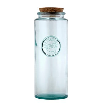 Recipient din sticlă reciclată cu dop ego dekor authentic, 1,45 l