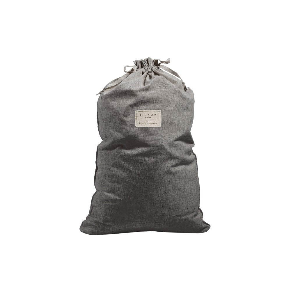 Látkový vak na prádlo s příměsí lnu Really Nice Things Bag Cool Grey, výška 75 cm