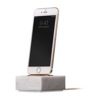 Stație din marmură pentru încărcare cu cablu lightning pentru iPhone Native Union Dock, lungime cablu 1,2 m