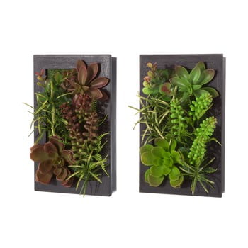 Set 2 decorațiuni de perete Unimasa Cactus Black